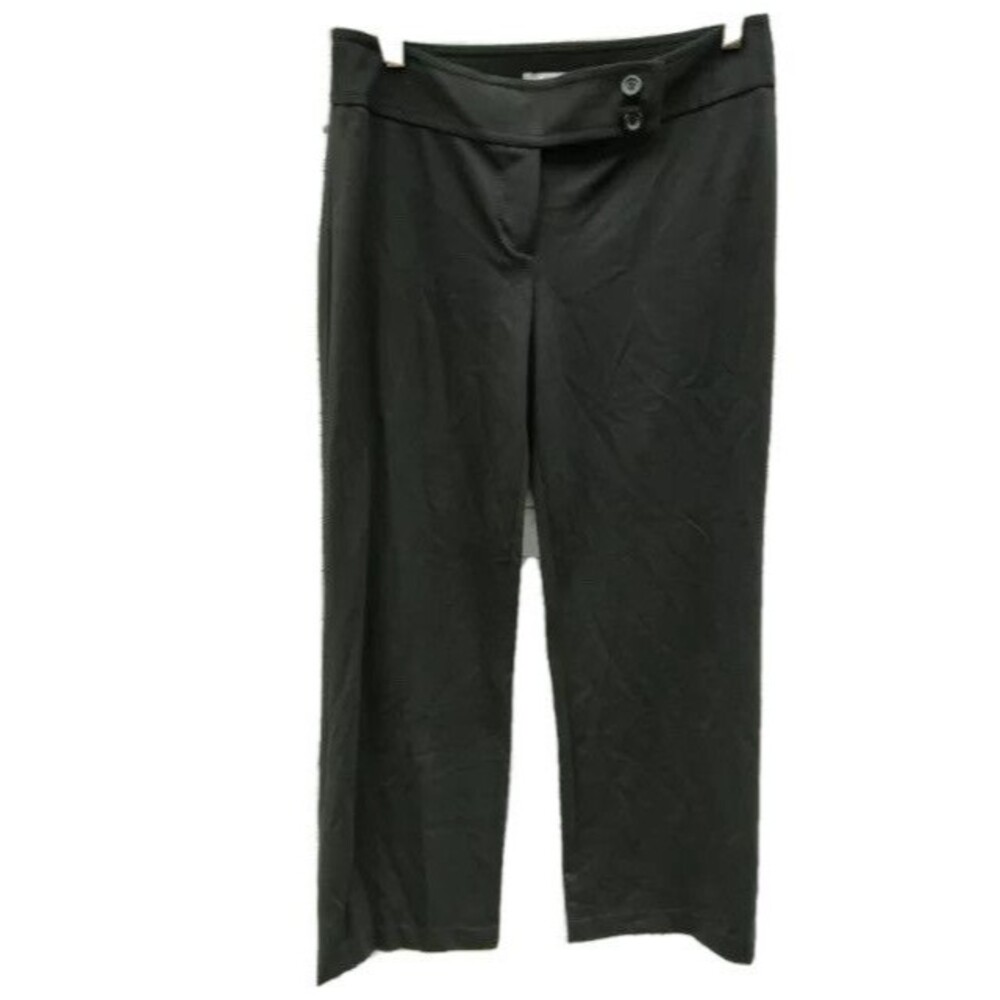 Ann Taylor LOFT Dress Pants Black Stretch Career Flare Womens Sz 6 Double Button